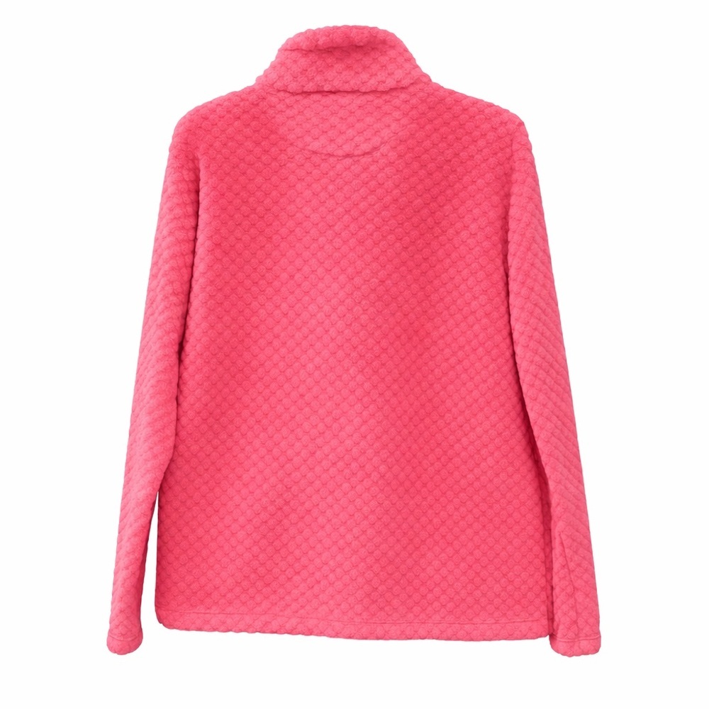 Tees2urdoor Super Soft Pink Textured Fleece Quarter Zip Pullover Size Small EUC - Picture 3 of 3